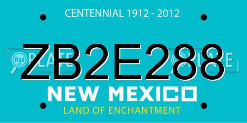 ZB2E288 New Mexico License Plate