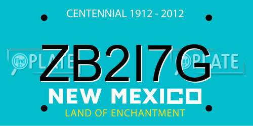 ZB2I7G New Mexico License Plate