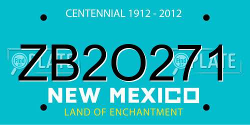 ZB2O271 New Mexico License Plate