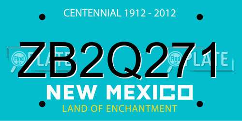 ZB2Q271 New Mexico License Plate