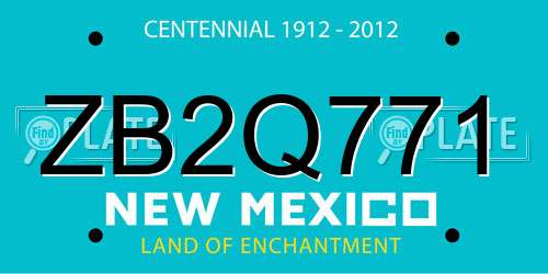 ZB2Q771 New Mexico License Plate