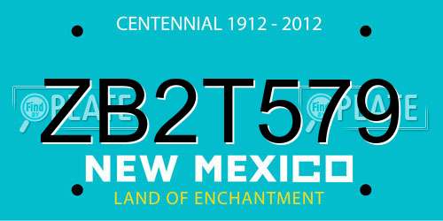 ZB2T579 New Mexico License Plate