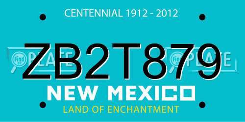 ZB2T879 New Mexico License Plate