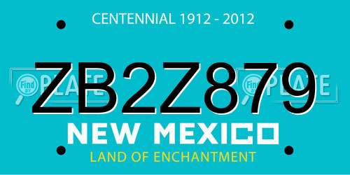 ZB2Z879 New Mexico License Plate