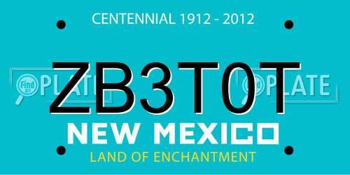 ZB3T0T New Mexico License Plate