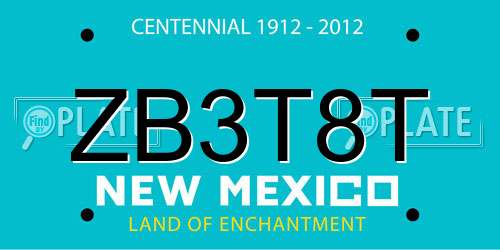 ZB3T8T New Mexico License Plate