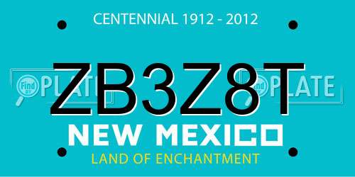 ZB3Z8T New Mexico License Plate