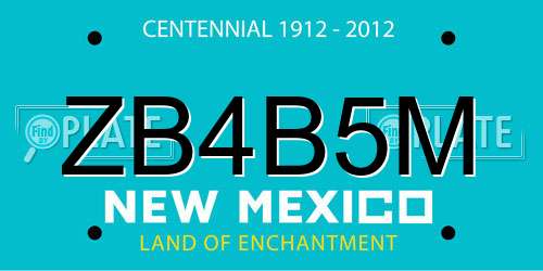 ZB4B5M New Mexico License Plate