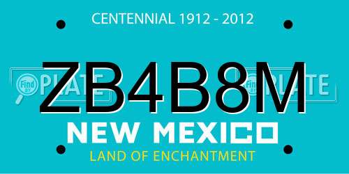 ZB4B8M New Mexico License Plate