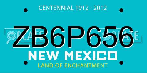 ZB6P656 New Mexico License Plate