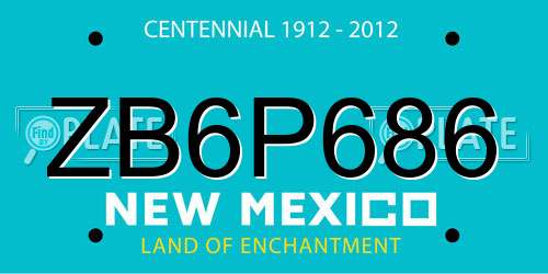 ZB6P686 New Mexico License Plate