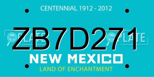 ZB7D271 New Mexico License Plate
