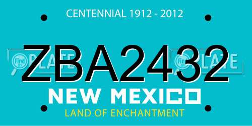 ZBA2432 New Mexico License Plate