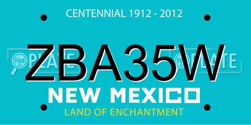 ZBA35W New Mexico License Plate