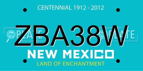 ZBA38W New Mexico License Plate