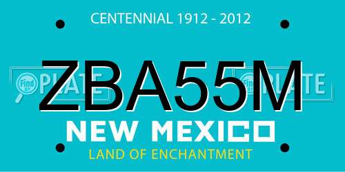 ZBA55M New Mexico License Plate