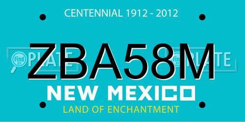 ZBA58M New Mexico License Plate