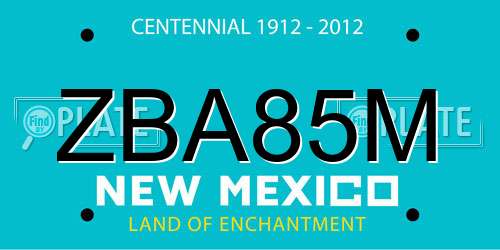 ZBA85M New Mexico License Plate