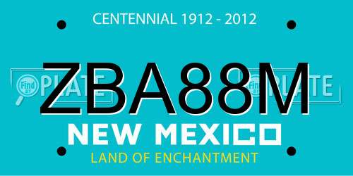 ZBA88M New Mexico License Plate