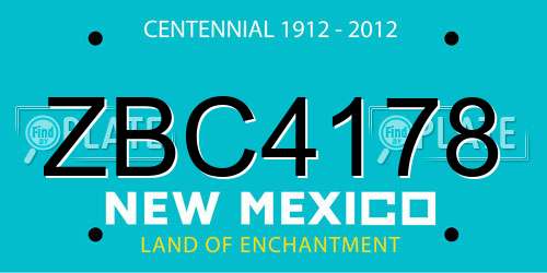 ZBC4178 New Mexico License Plate