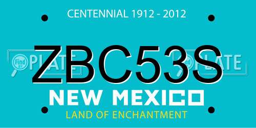 ZBC53S New Mexico License Plate
