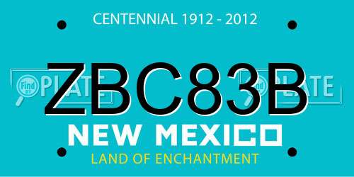 ZBC83B New Mexico License Plate