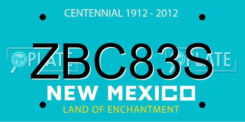 ZBC83S New Mexico License Plate