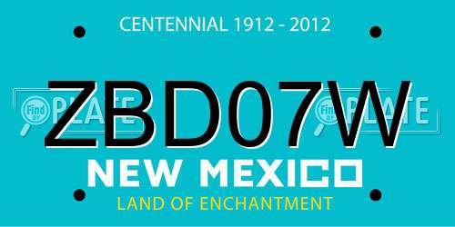 ZBD07W New Mexico License Plate
