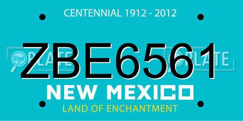 ZBE6561 New Mexico License Plate