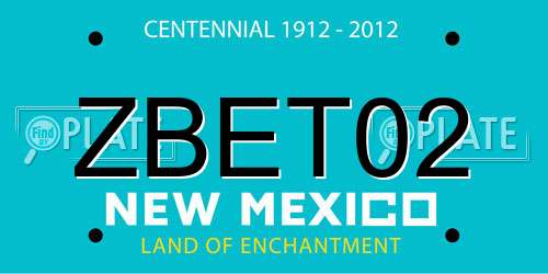 ZBET02 New Mexico License Plate