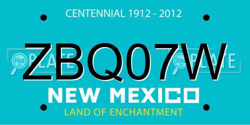 ZBQ07W New Mexico License Plate