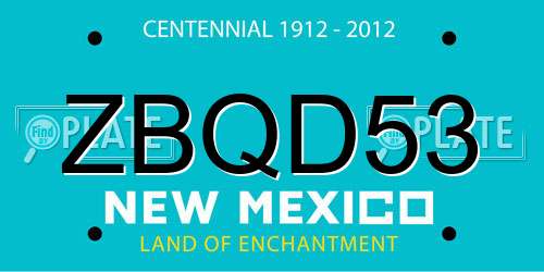 ZBQD53 New Mexico License Plate