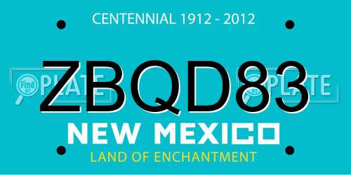 ZBQD83 New Mexico License Plate