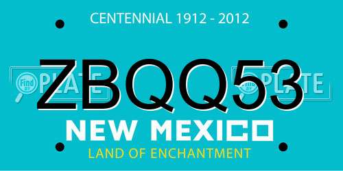 ZBQQ53 New Mexico License Plate