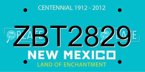 ZBT2829 New Mexico License Plate