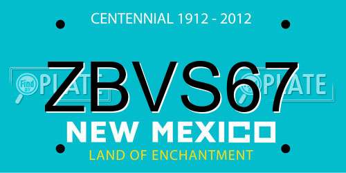 ZBVS67 New Mexico License Plate