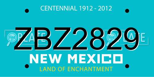 ZBZ2829 New Mexico License Plate