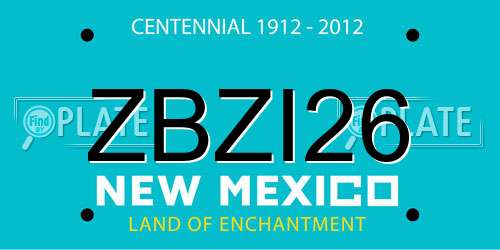ZBZI26 New Mexico License Plate