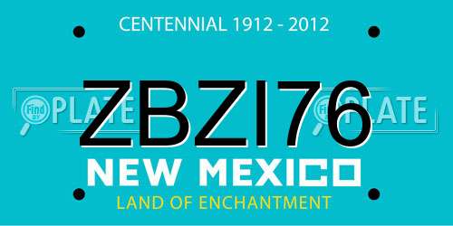 ZBZI76 New Mexico License Plate