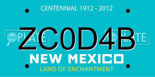 ZC0D4B New Mexico License Plate