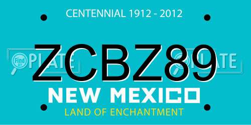 ZCBZ89 New Mexico License Plate