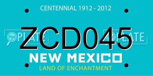 ZCD045 New Mexico License Plate
