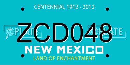 ZCD048 New Mexico License Plate