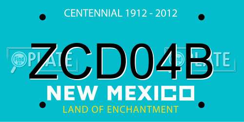 ZCD04B New Mexico License Plate