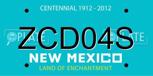 ZCD04S New Mexico License Plate