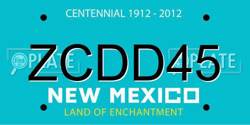 ZCDD45 New Mexico License Plate