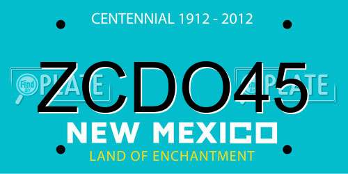 ZCDO45 New Mexico License Plate