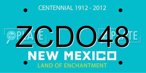 ZCDO48 New Mexico License Plate