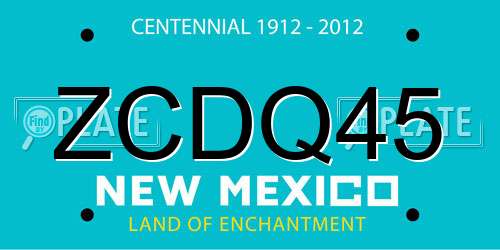 ZCDQ45 New Mexico License Plate