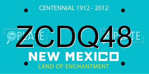 ZCDQ48 New Mexico License Plate